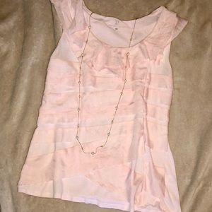 Blush pink ruffle tiered tank